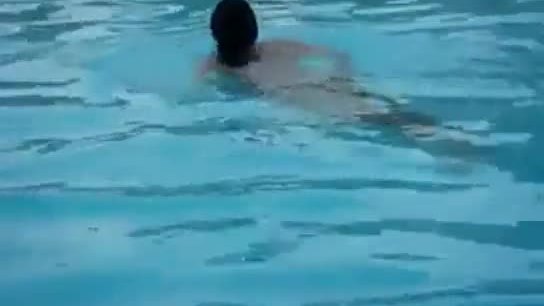 Skinny dipping at the pool
